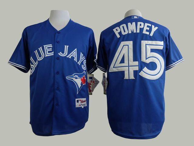 Men Toronto Blue Jays #45 Pompey Blue MLB Jerseys